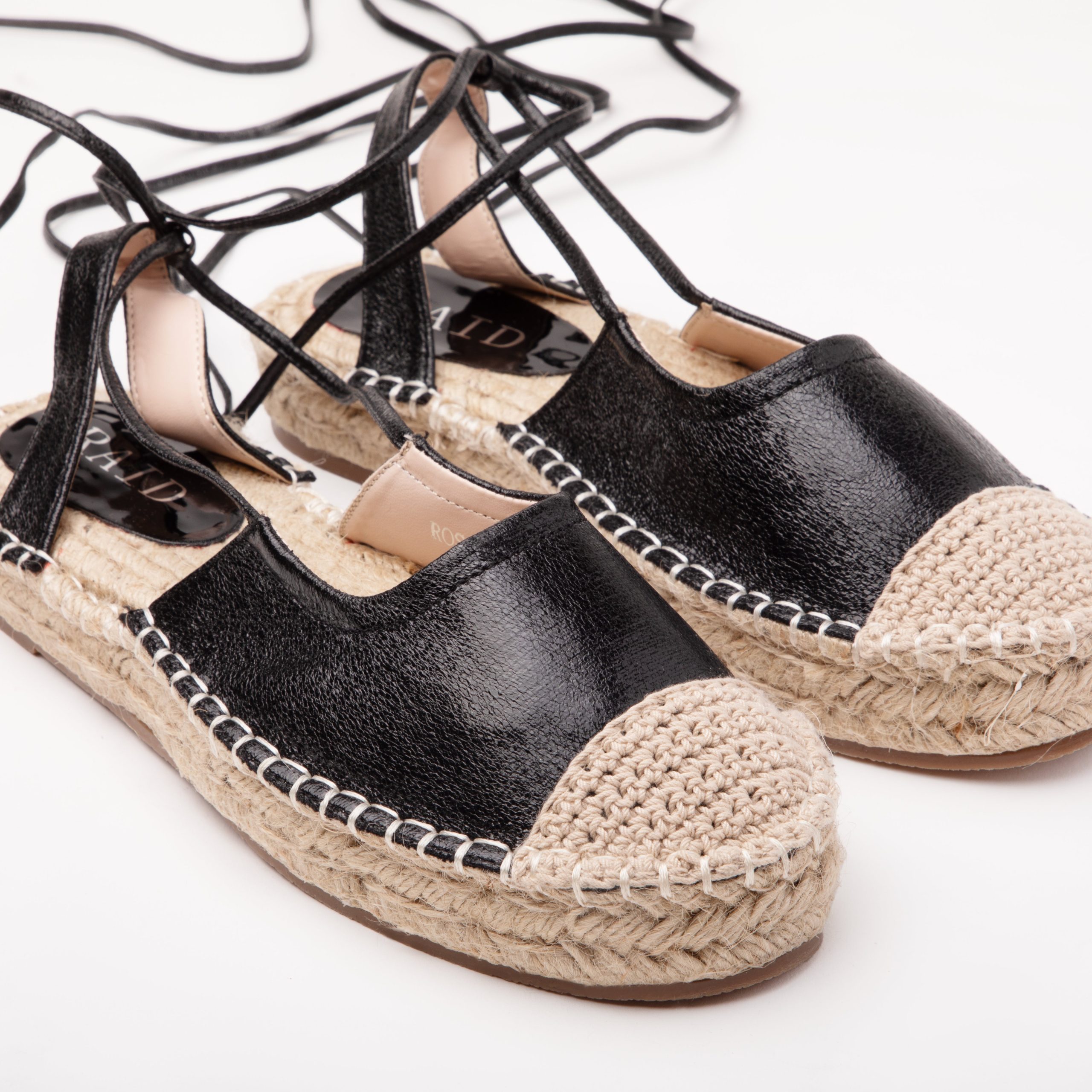 RAID Rossella Lace Up Espadrilles in Black - Image 5