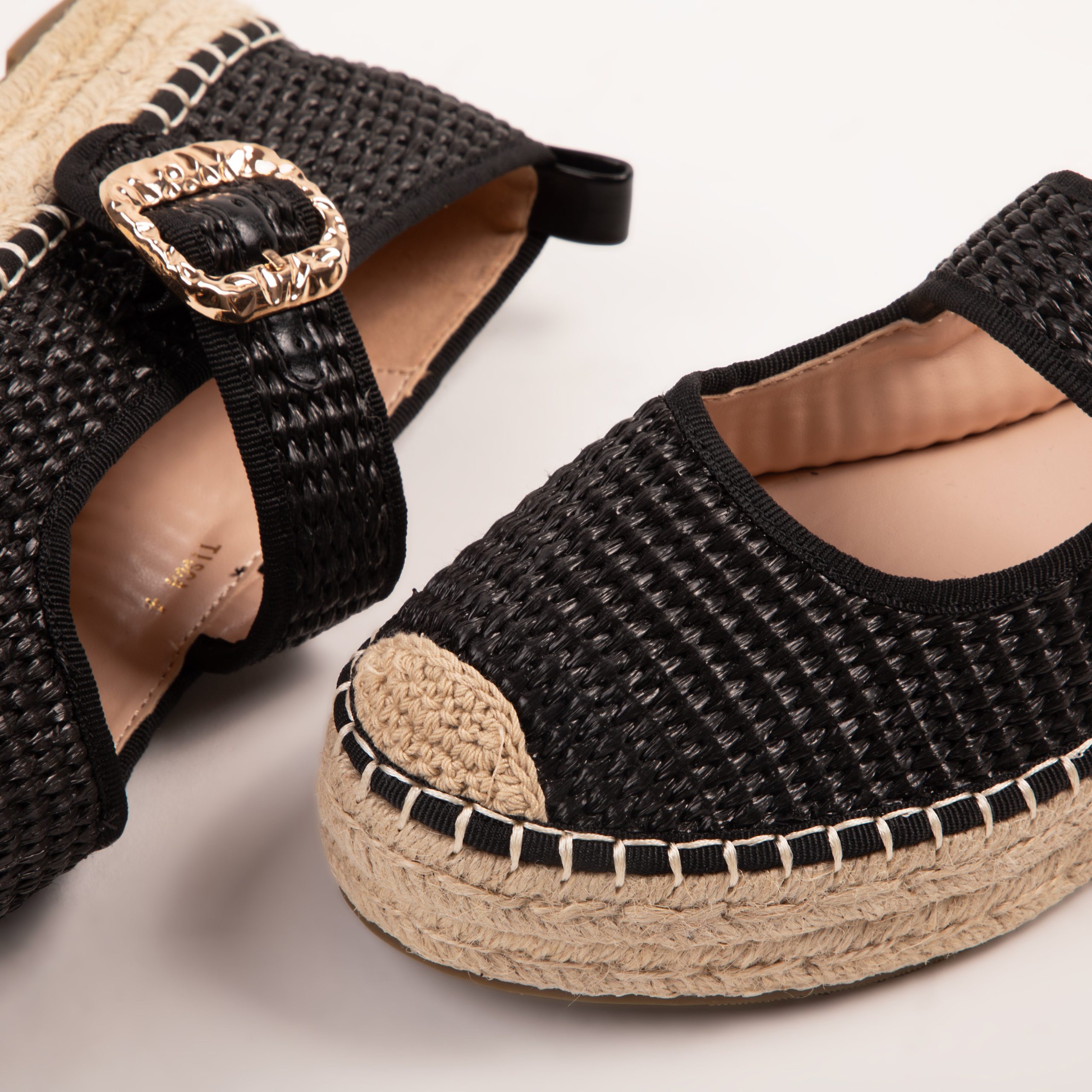 RAID Tisca Flatform Sandals in Black Raffia - Image 7
