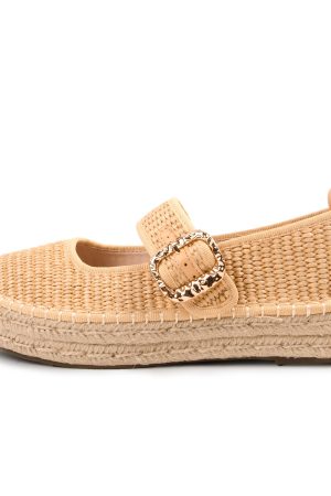 RAID Tisca Flatform Sandals in Nude Raffia