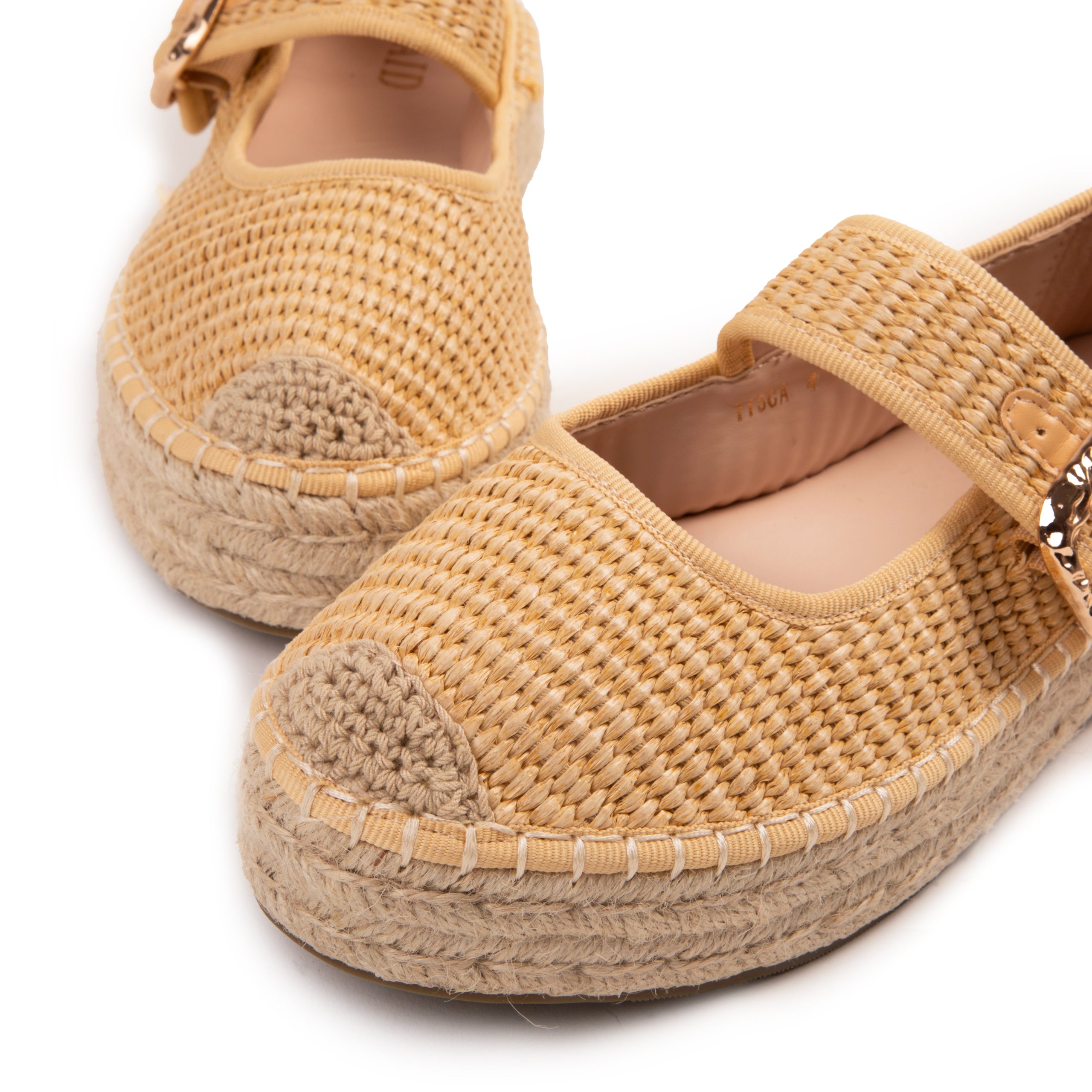 RAID Tisca Flatform Sandals in Nude Raffia - Image 4