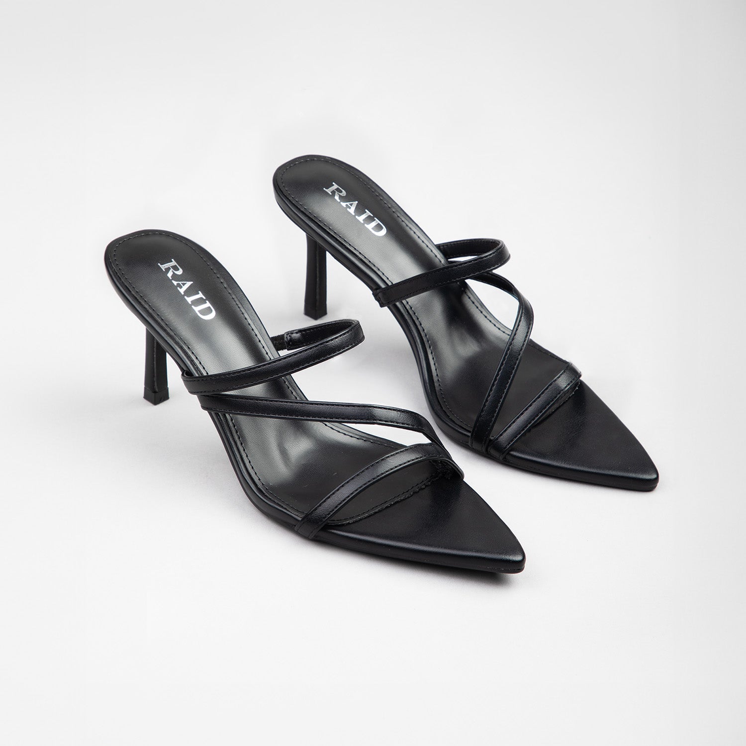 RAID Tosca Heeled Mules in Black - Image 2